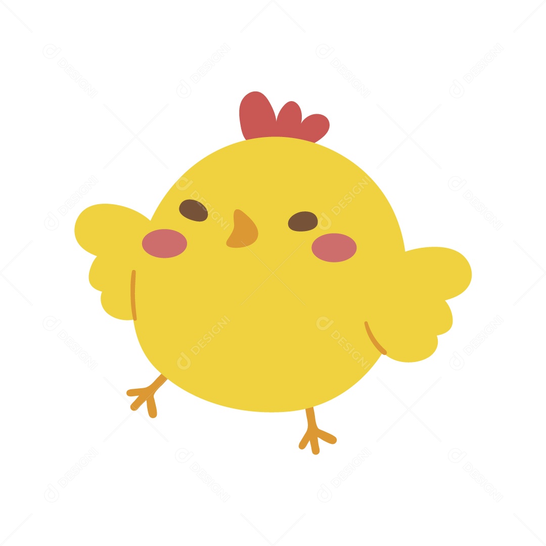 Pintinho Amarelo Ilustração Vetor EPS