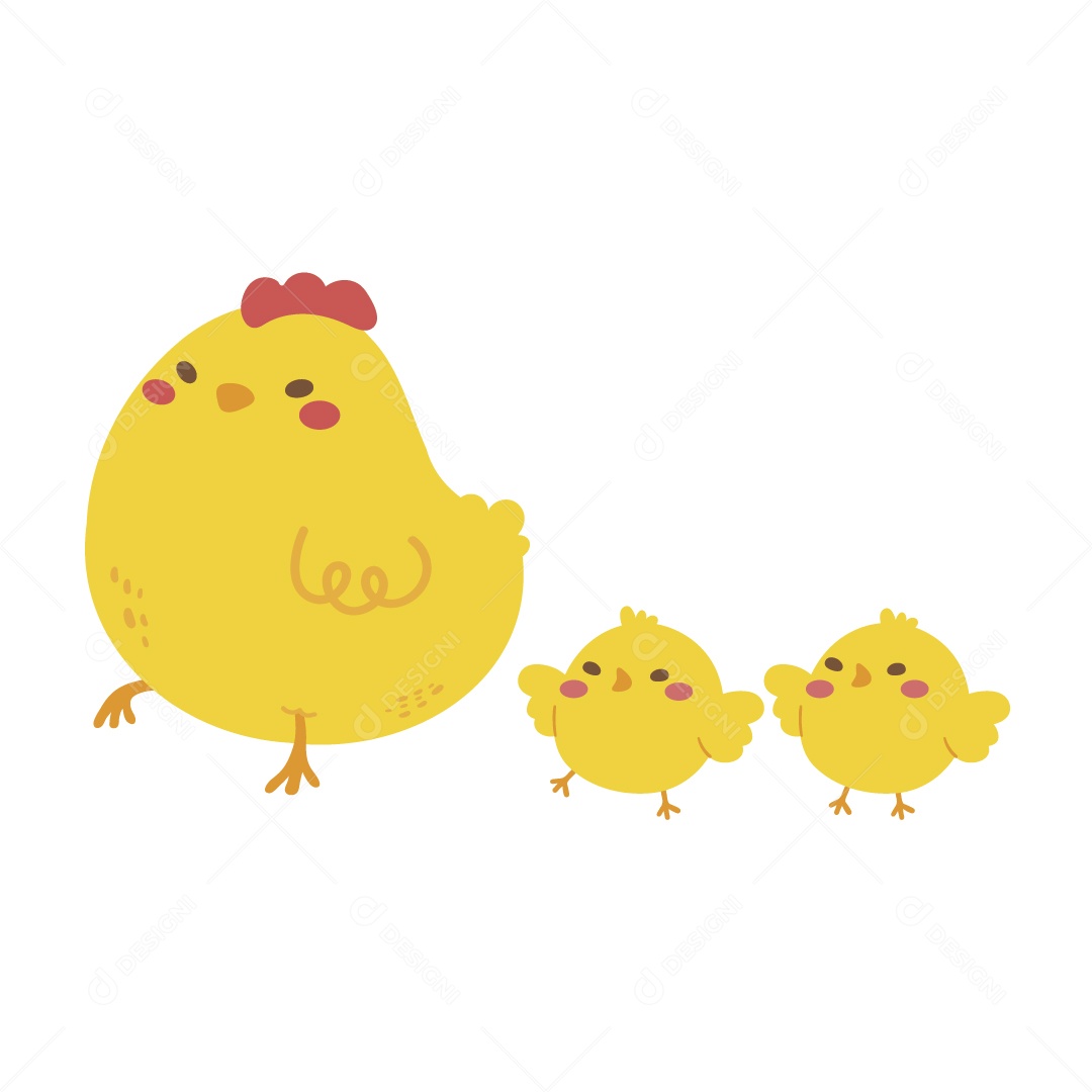 Pintinho Amarelo Ilustração Vetor EPS