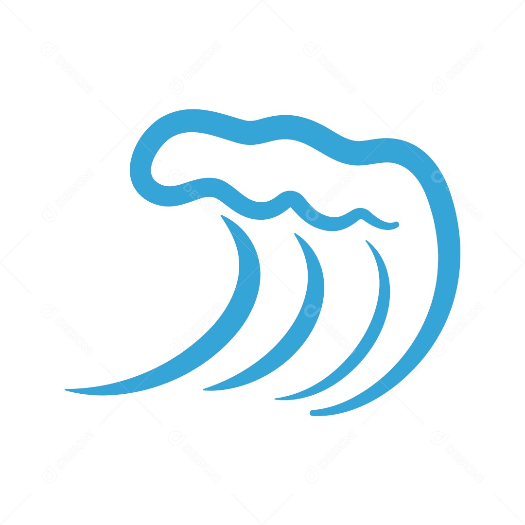 Onda de Água Ilustração Vetor EPS