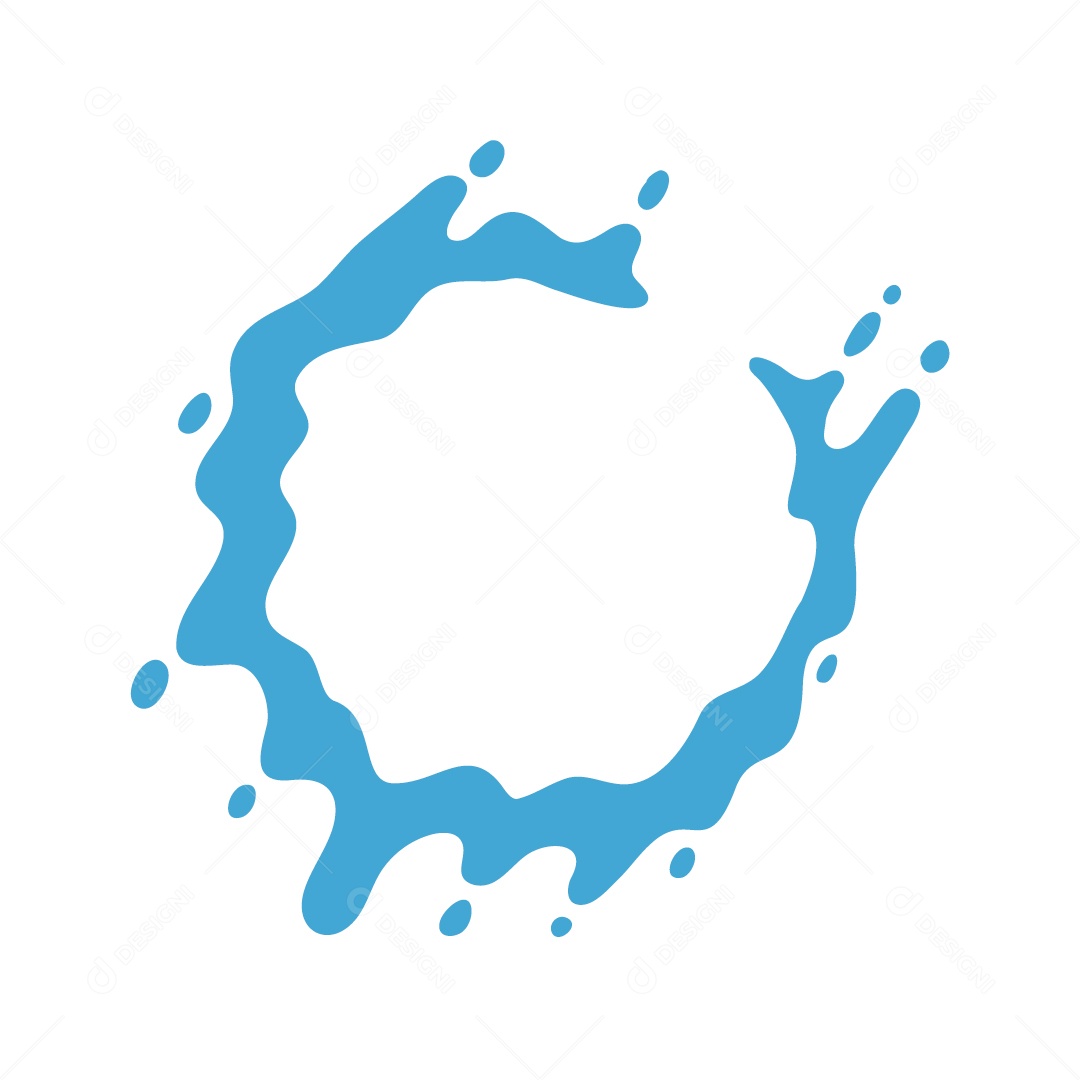 Respingo de Água em Forma de Círculo Ilustração Vetor EPS