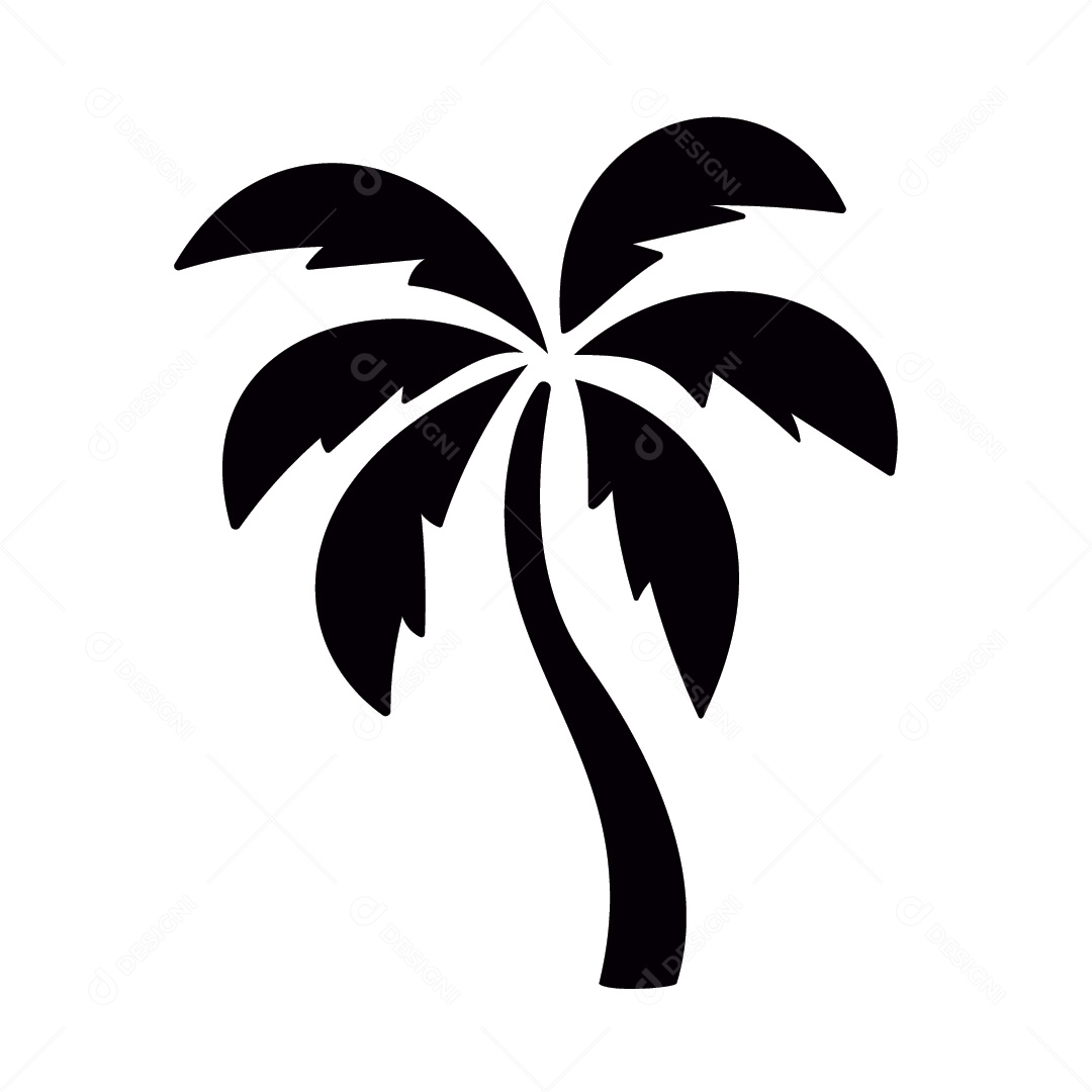 Pé de Coqueiro Ilustração Vetor EPS