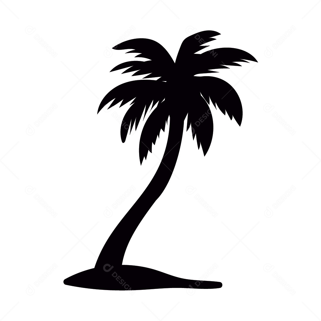 Pé de Coqueiro Ilustração Vetor EPS