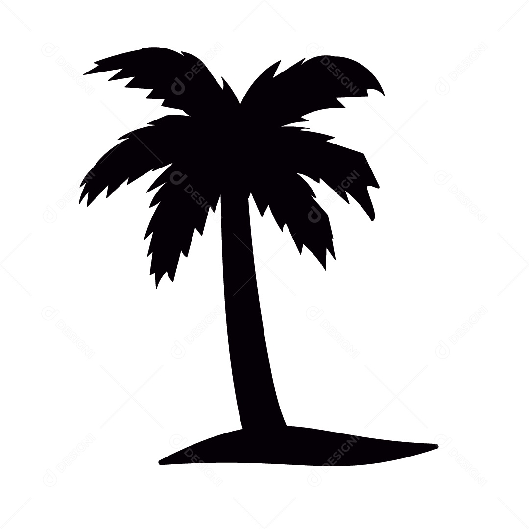 Pé de Coqueiro Ilustração Vetor EPS