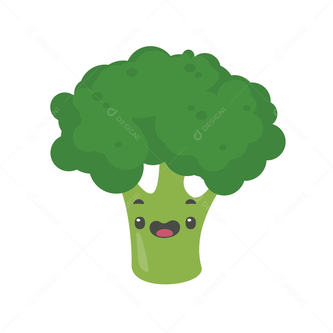 Lindo Brócolis Ilustração Vetor EPS