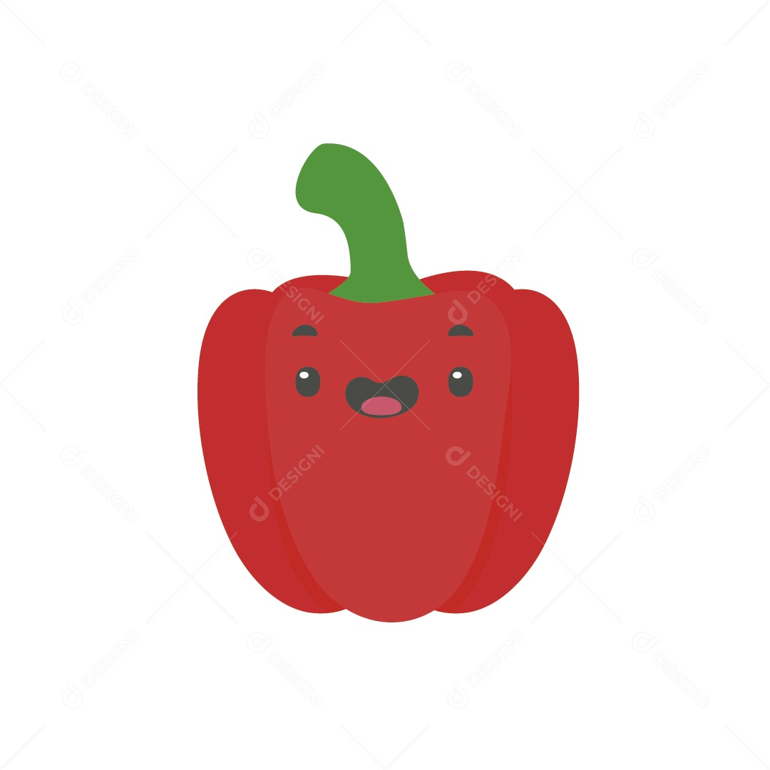 Pimentão Bonito Vermelho Ilustração Vetor EPS