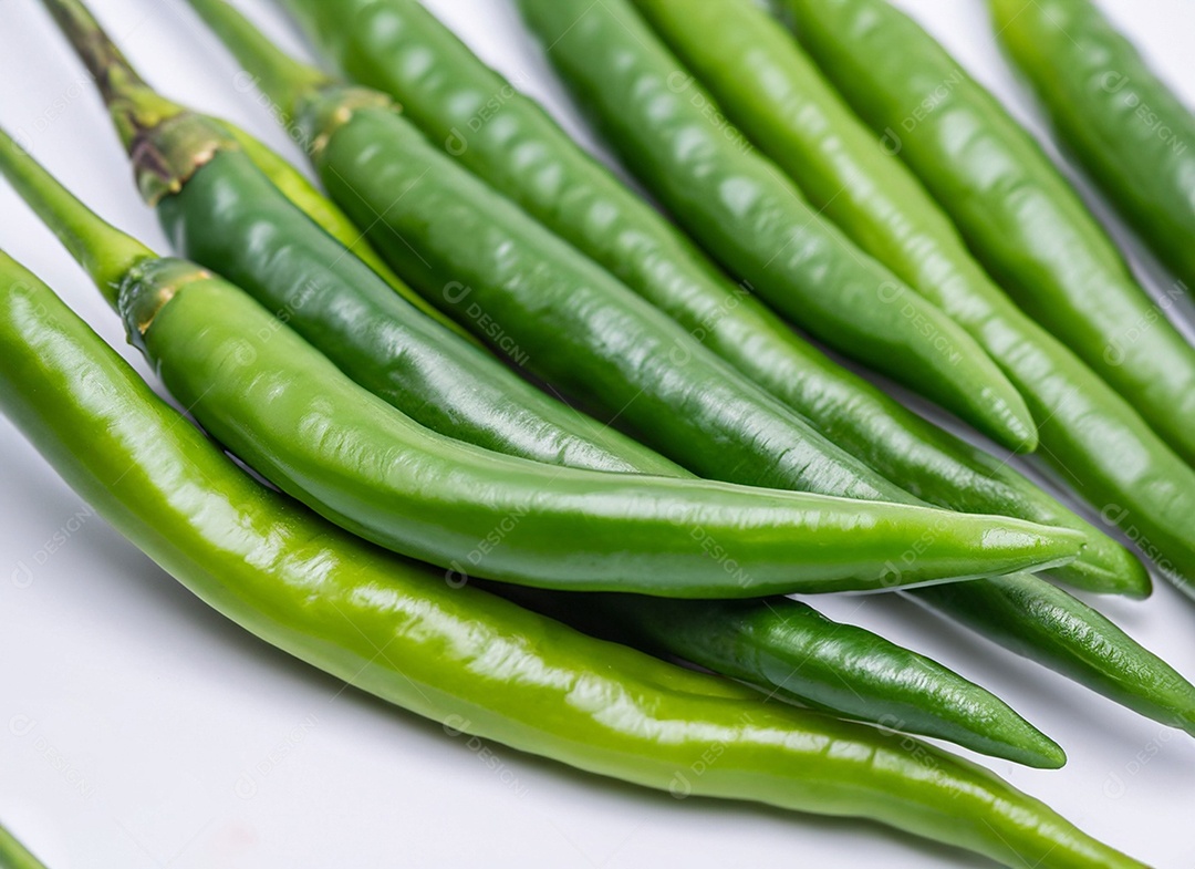 Pimentão Verde Em Fundo Branco