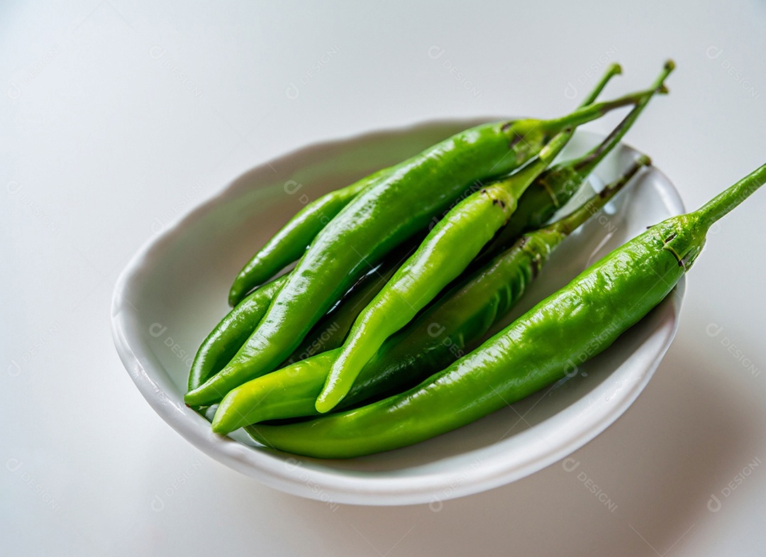 Pimentão Verde Em Fundo Branco