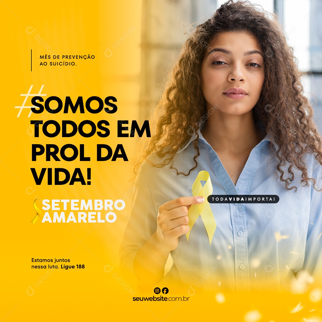 Social Media Toda Vida Importa Setembro Amarelo PSD Editável