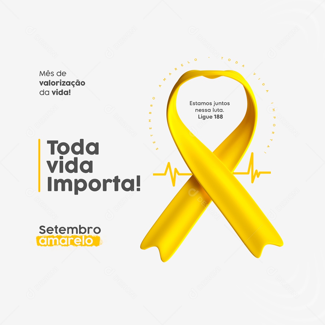 Social Media Toda Vida Importa Setembro Amarelo PSD Editável