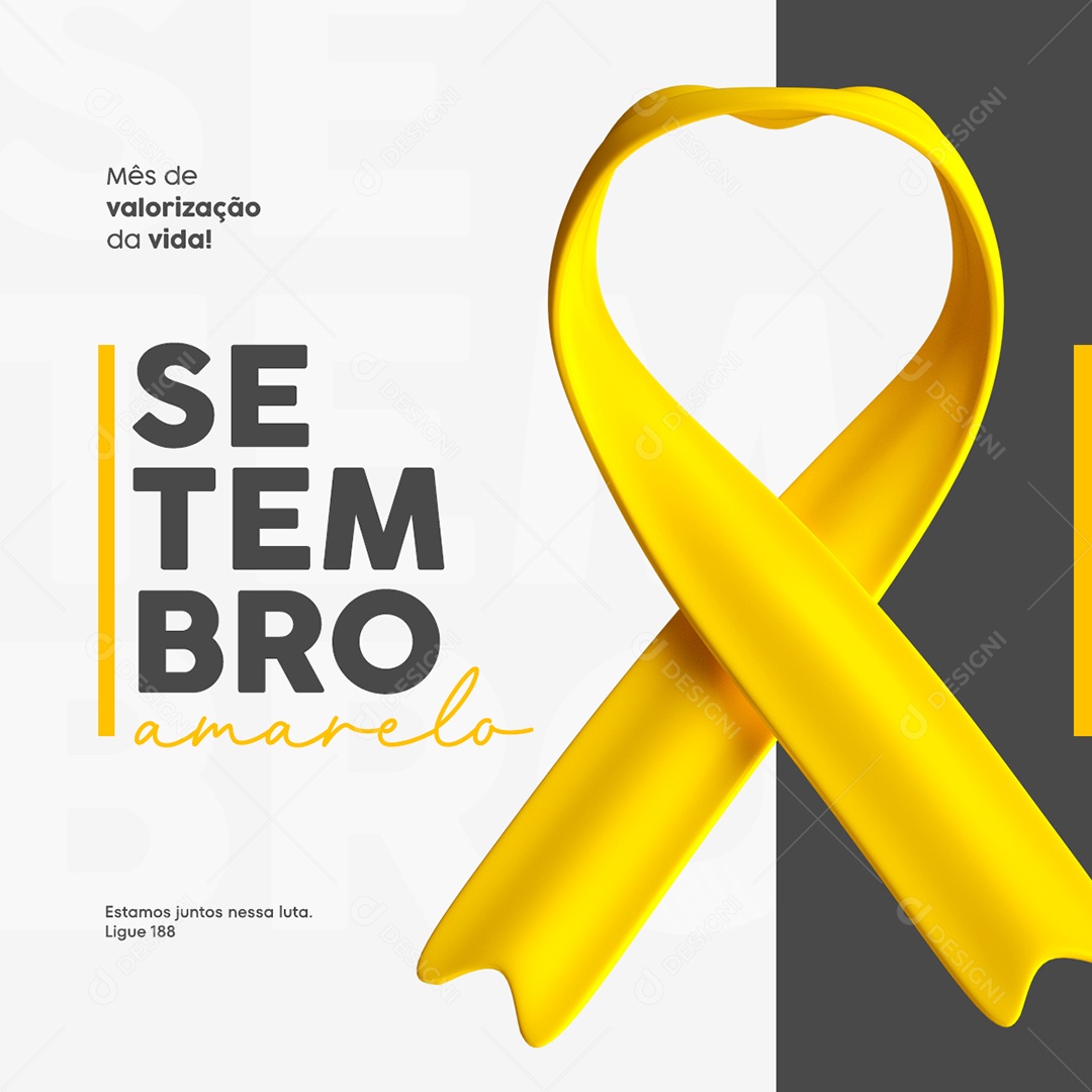 Valorização Da Vida Setembro Amarelo Social Media PSD Editável