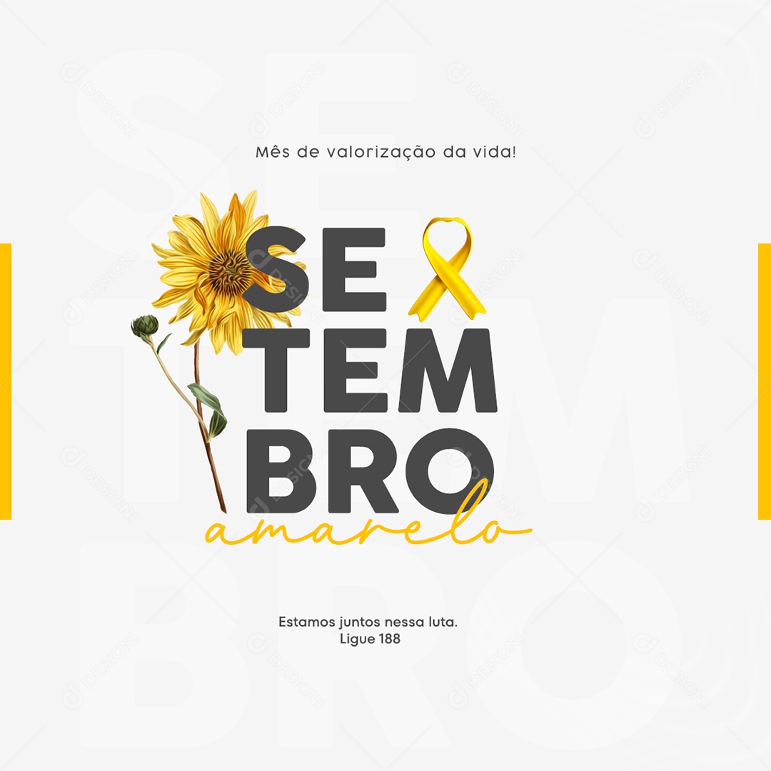 Social Media Setembro Amarelo Juntos Nessa Luta PSD Editável