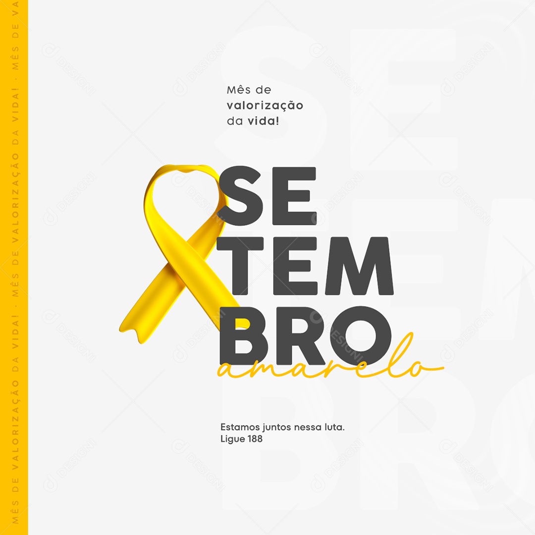 Mês De Valorização Da Vida Setembro Amarelo Social Media PSD Editável