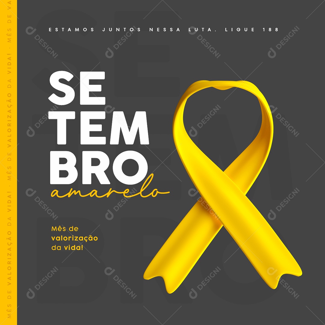 Social Media Setembro Amarelo Valorização Da Vida PSD Editável