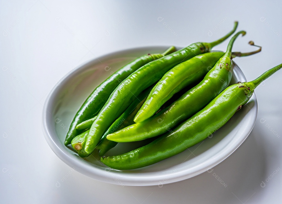 Pimentão Verde Em Fundo Branco