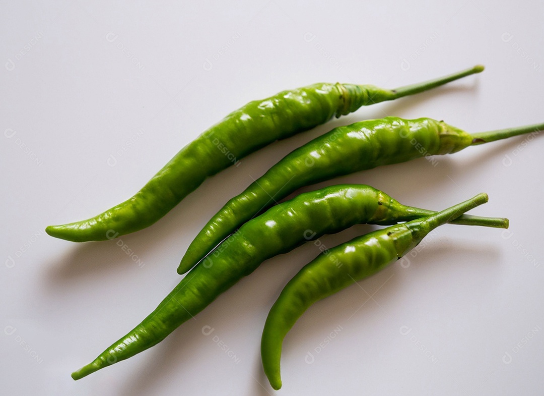 Pimentão Verde Em Fundo Branco