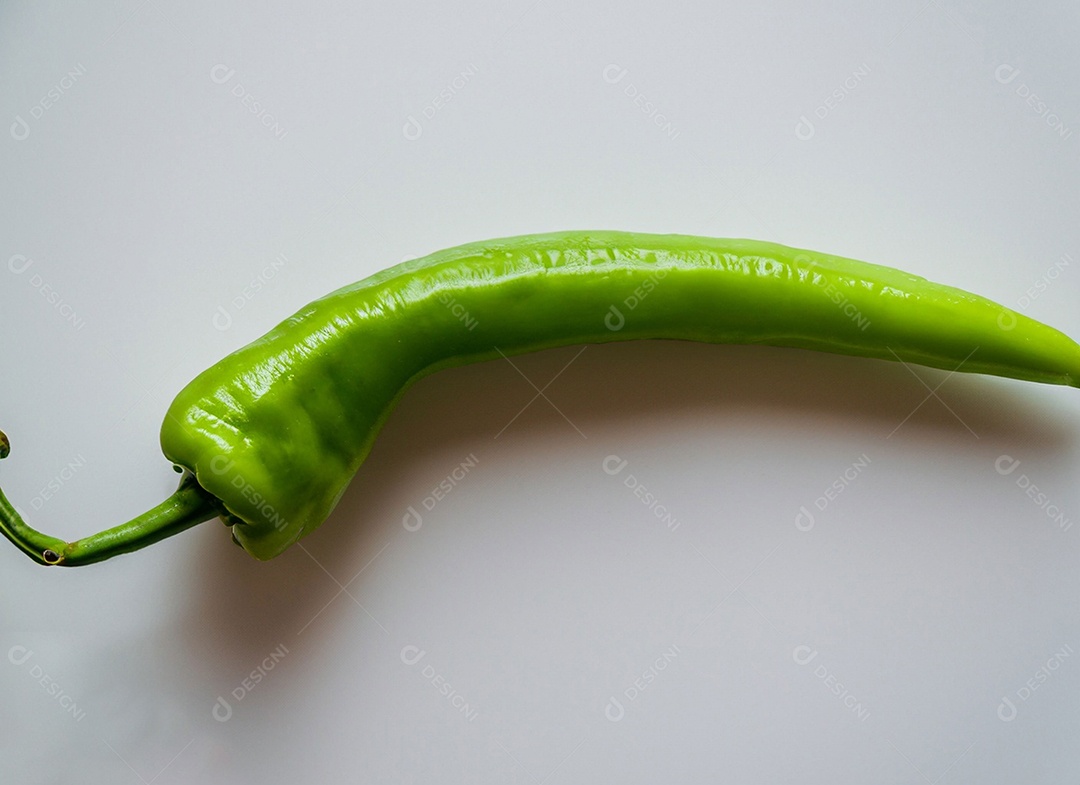 Pimentão Verde Em Fundo Branco