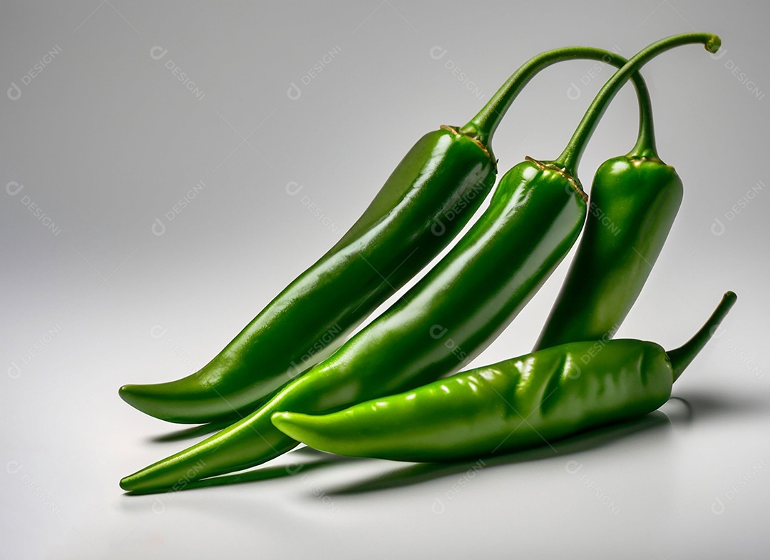 Pimentão Verde Em Fundo Branco