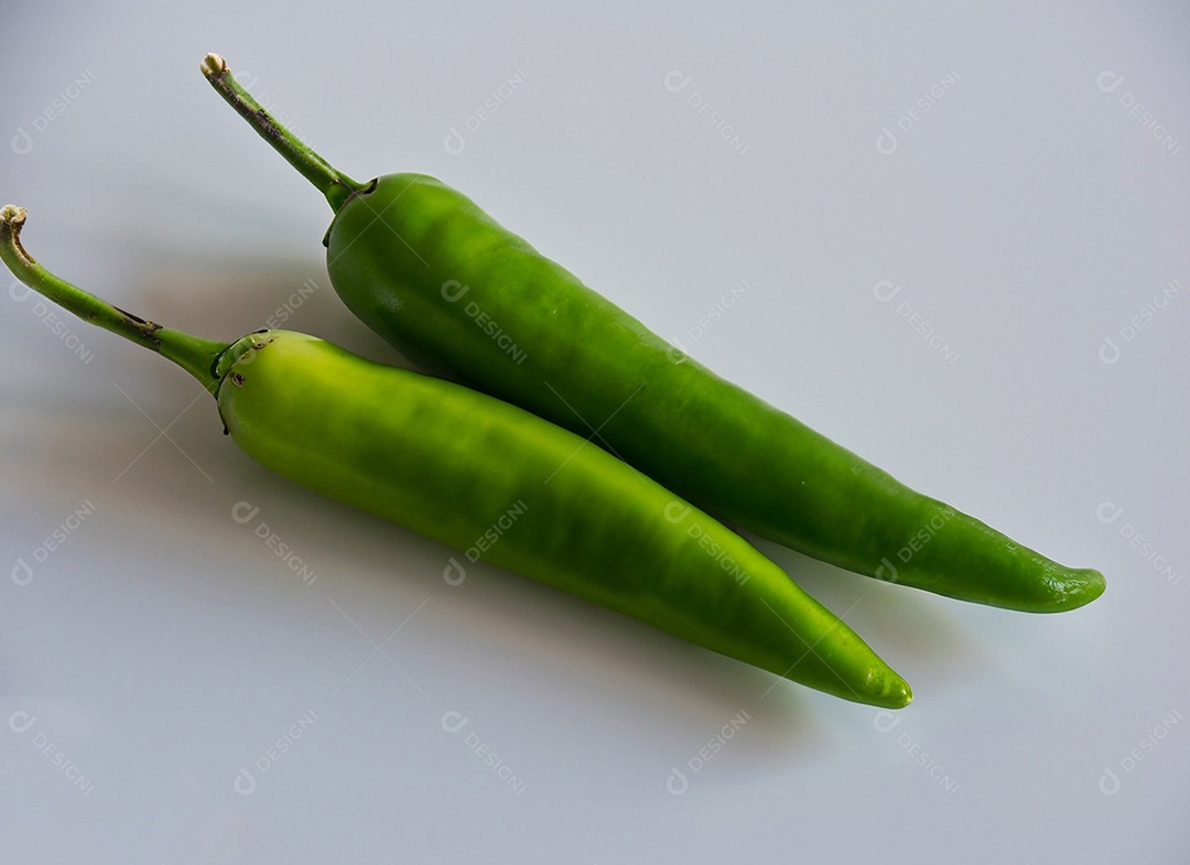 Pimentão Verde Em Fundo Branco