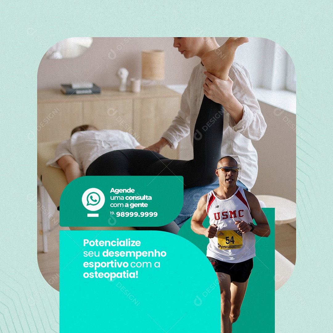 Osteopatia Potencialize seu Desempenho Esportivo Social Media PSD Editável