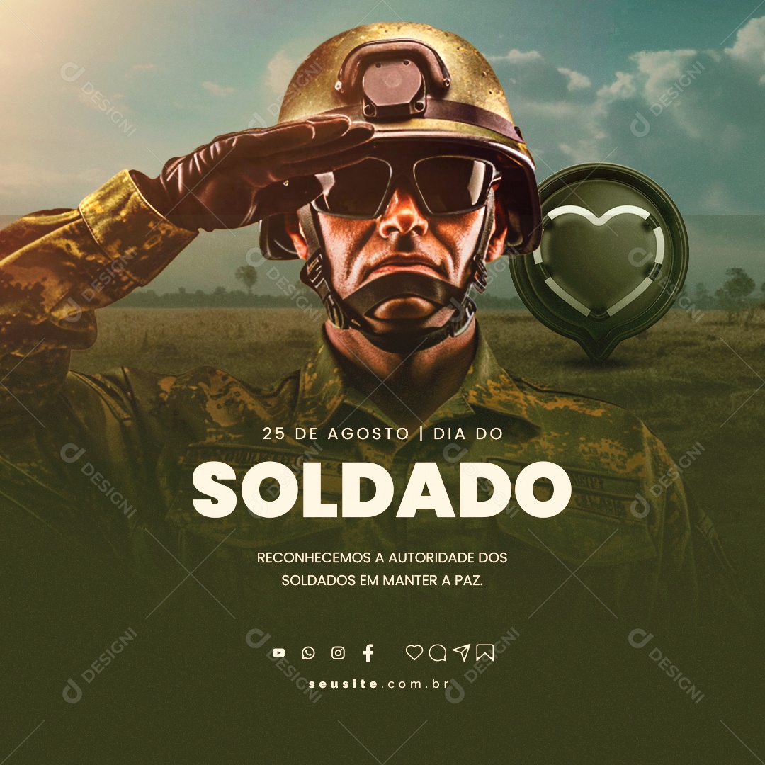 Dia do Soldado Reconhecendo a Autoridade Dos Soldados Em Manter a Paz Social Media PSD Editável