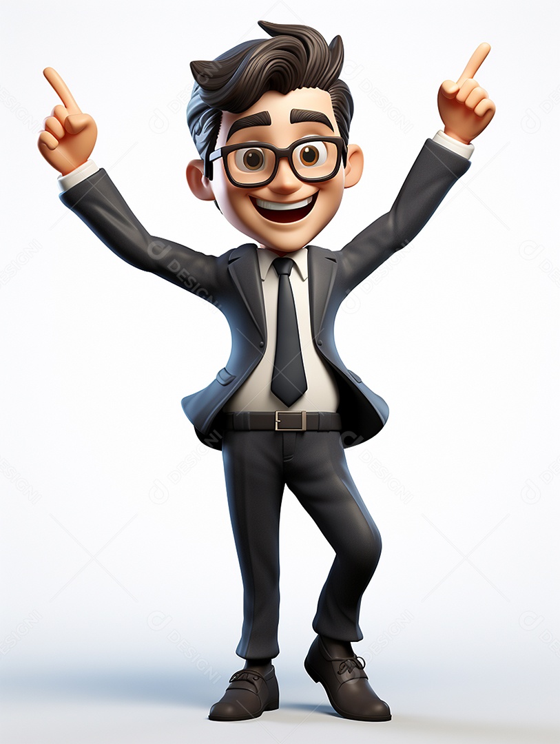 Desenho de homem empresário jovem de negocio