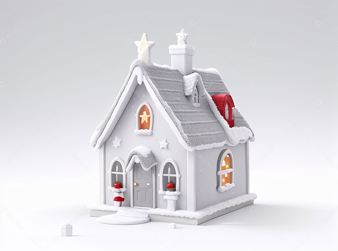 Ilustração casa decorada para natal