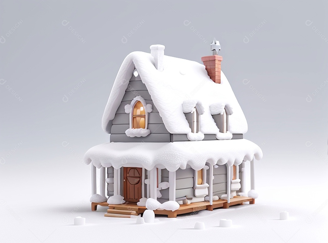 Ilustração casa decorada para natal