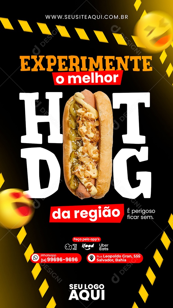 Story Experimente o Melhor Hot Dog Da Região Social Media PSD Editável