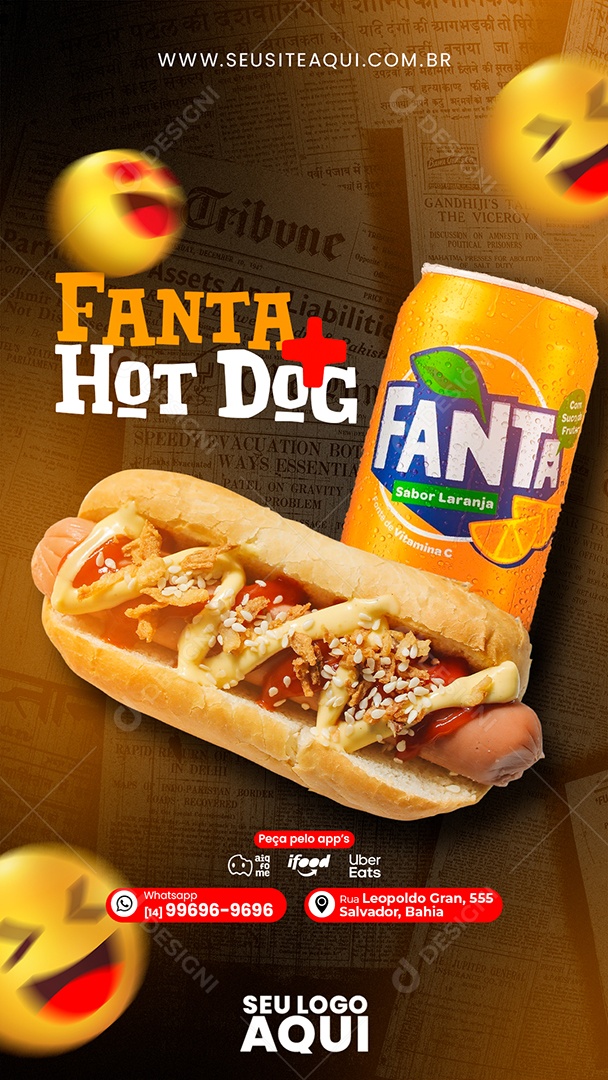 Story Fanta + Hot Dog Social Media PSD Editável
