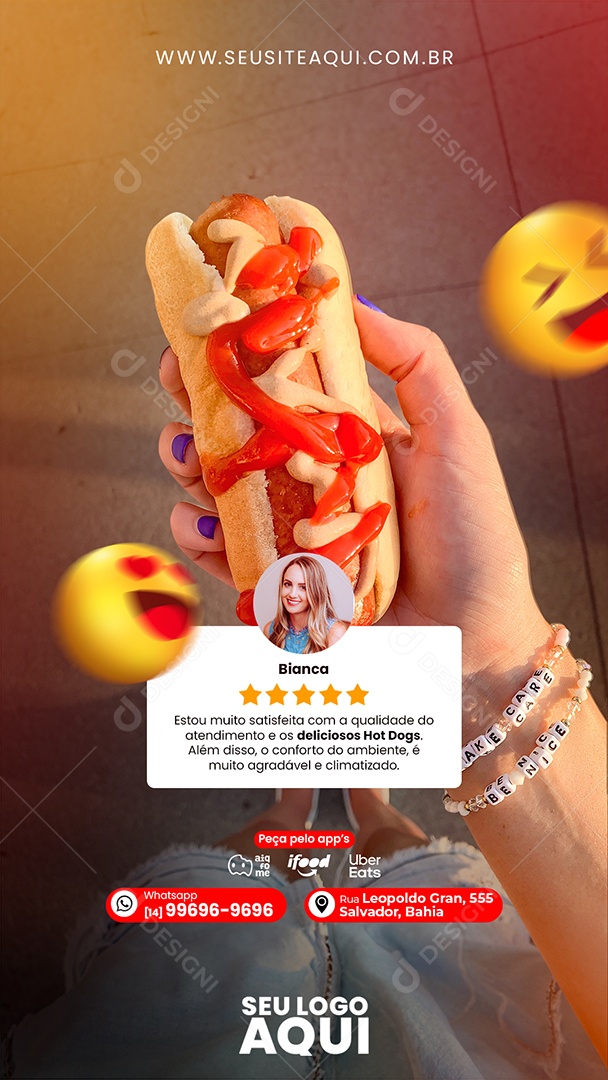 Story Comentário Hot Dog Social Media PSD Editável