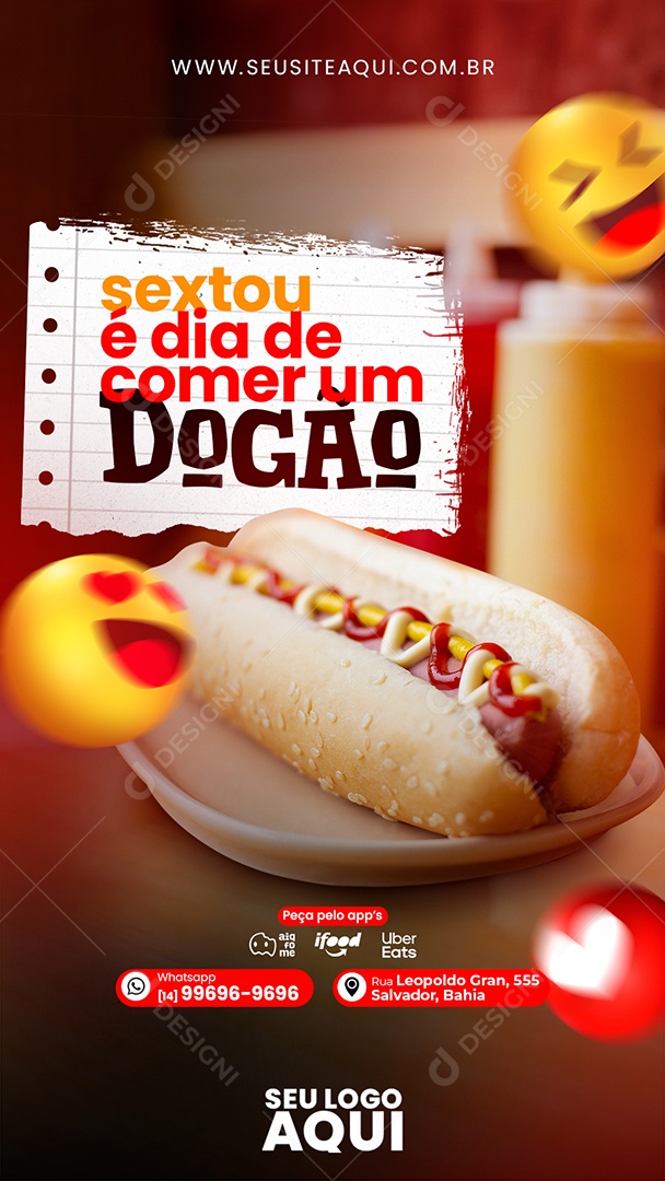 Story Sextou é Dia De Comer Um Dogão Social Media PSD Editável