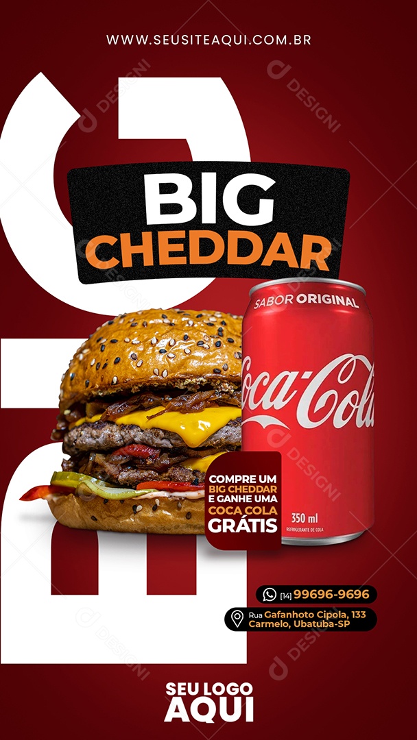 Social Media Story Big Cheddar Hamburgueria PSD EditávelStory