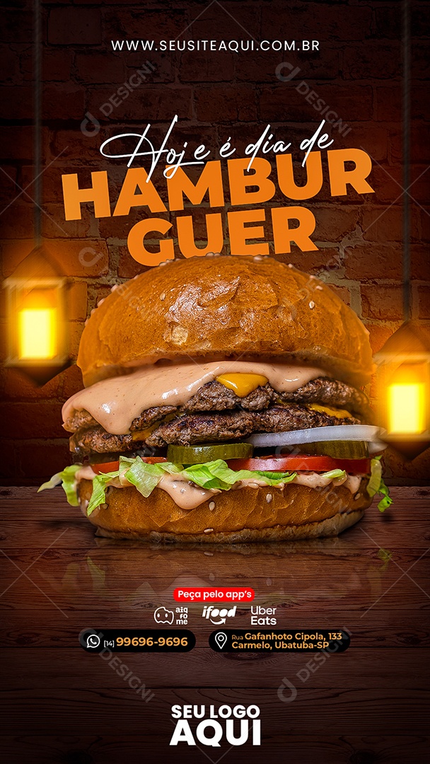 Social Media Hoje é Dia De Hamburguer PSD Editável