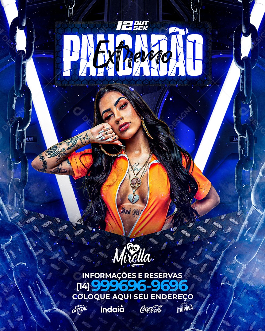 Social Media Flyer Feed Pancadão Extremo Mc Mirella PSD Editável