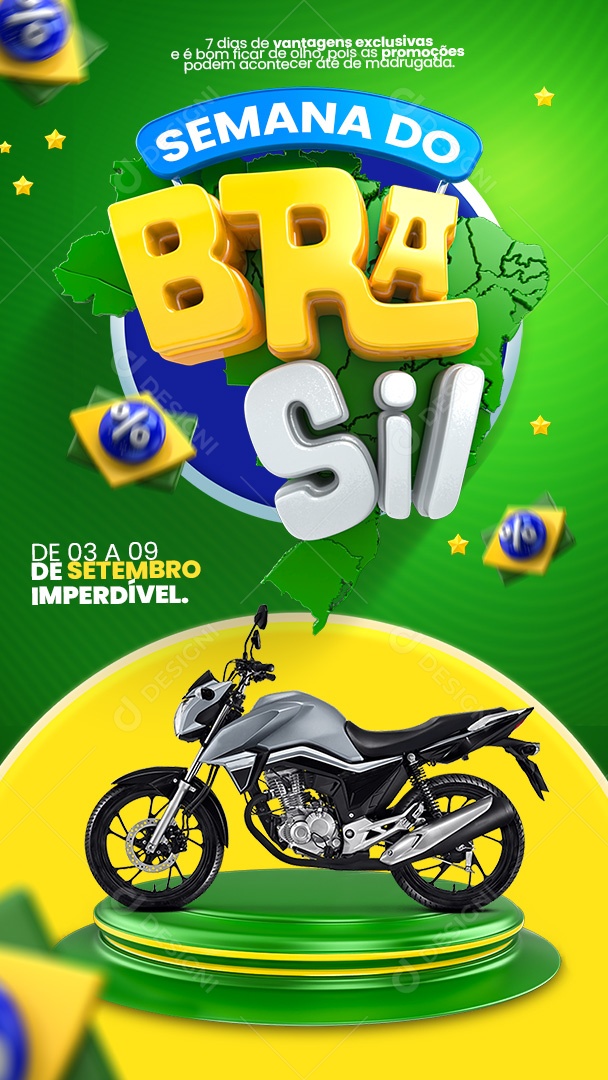 Social Media Story Semana Do Brasil Setembro Imperdível PSD Editável