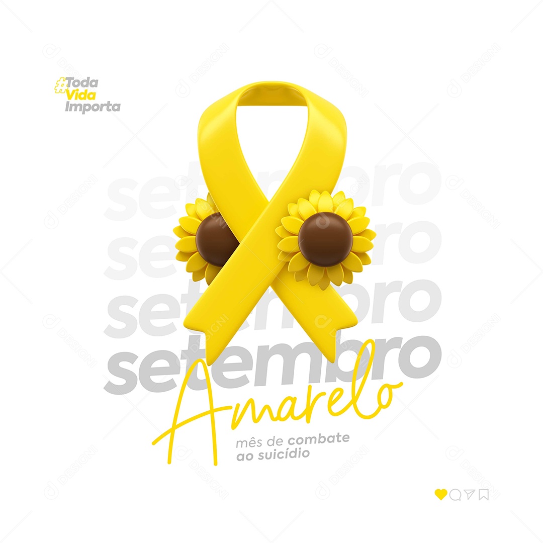 Social Media Feed Combate Ao Suicídio Setembro Amarelo PSD Editável