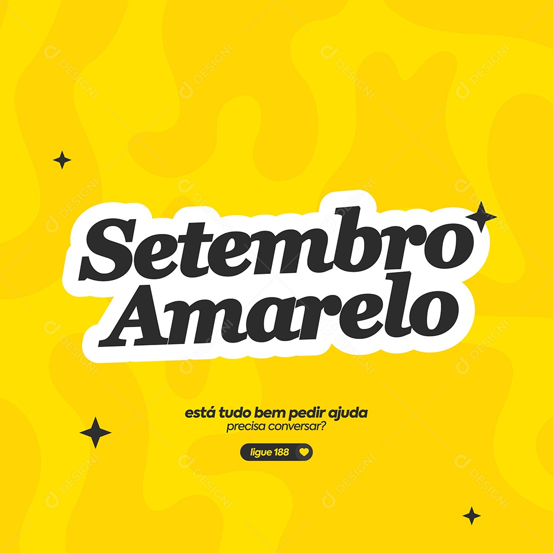 Feed Setembro Amarelo Está Tudo Bem Social Media PSD Editável