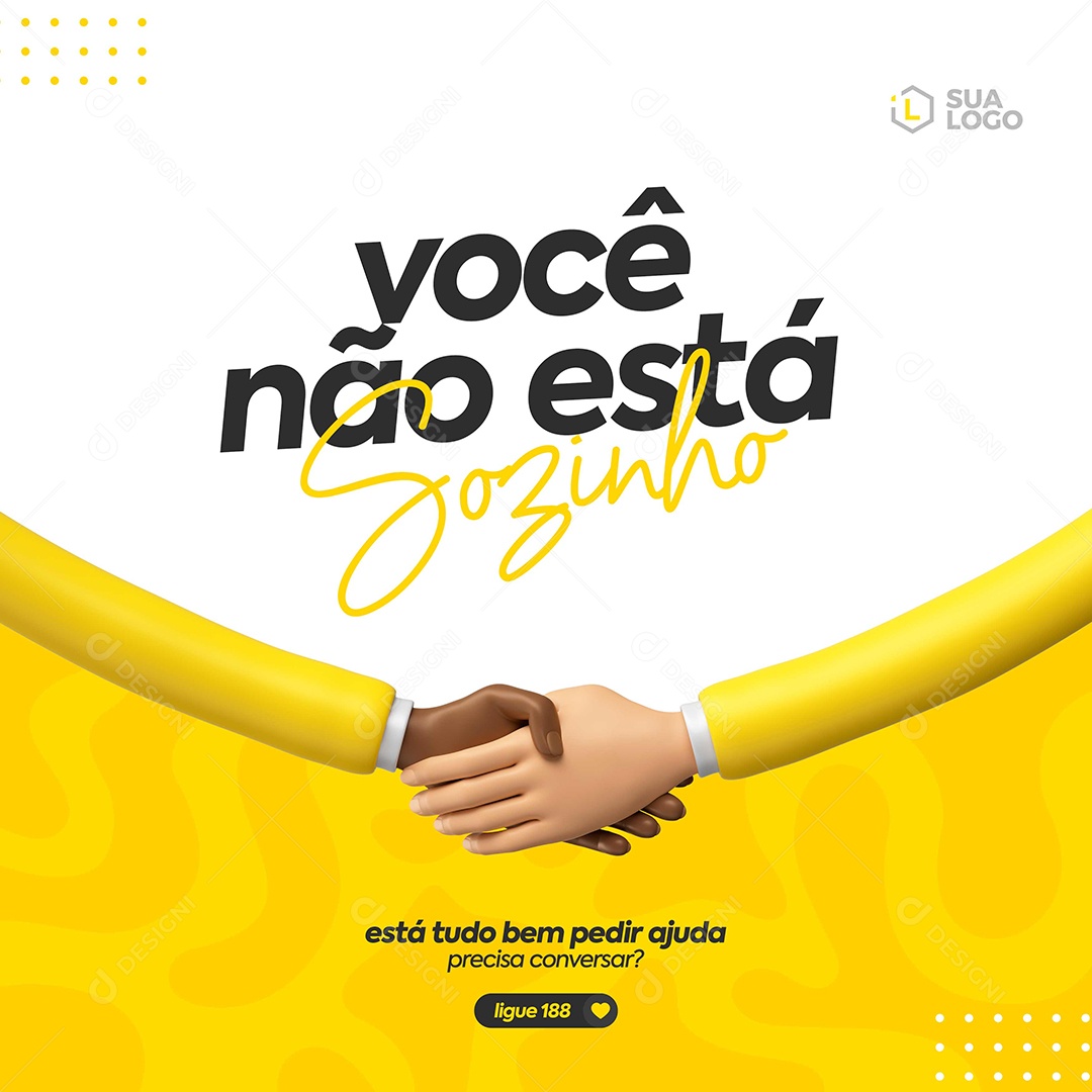 Social Media Feed Você Não Está Sozinho Setembro Amarelo PSD Editável