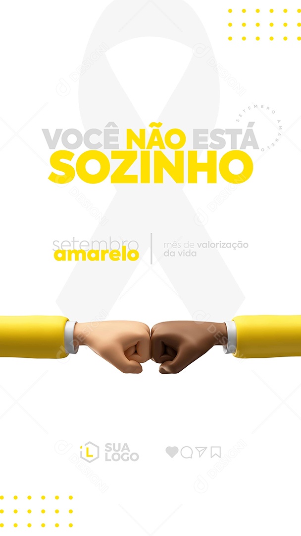 Social Media Story Você Não Está Sozinho Setembro Amarelo Para Composição PSD