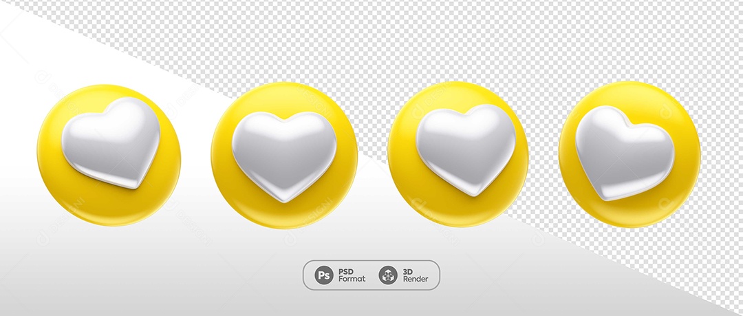 Elemento 3D Like Amarelo Setembro Amarelo Para Composição PSD