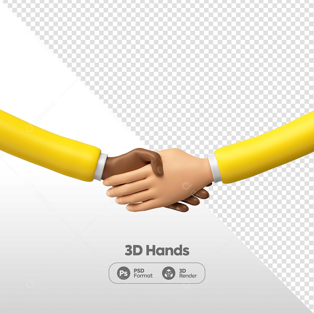 Elemento 3D Mãos Dadas Setembro Amarelo Para Composição PSD
