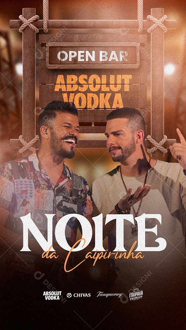 Story Flyer Open Bar Noite da Caipirinha Social Media PSD Editável