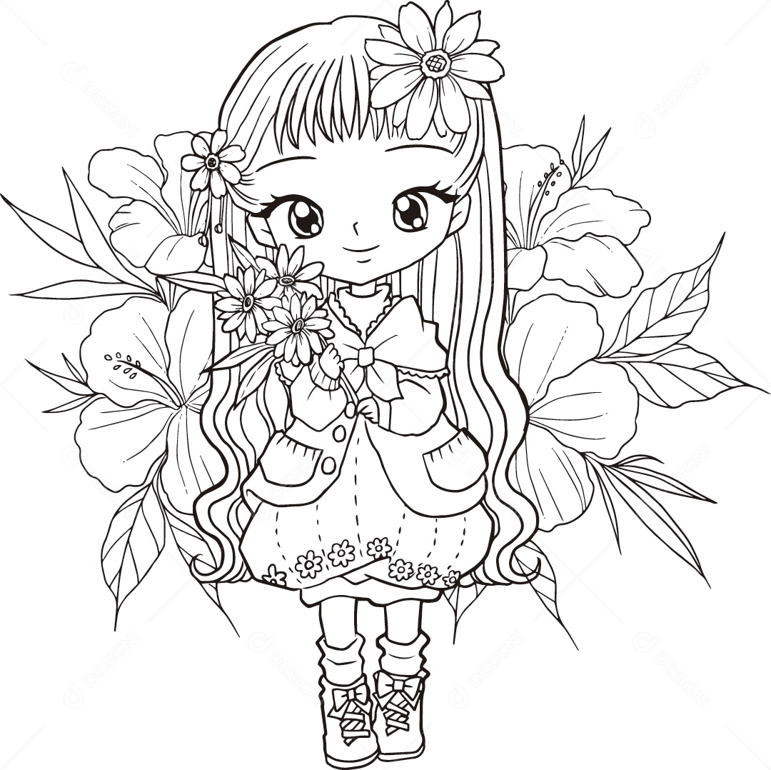 Garota Desenho Vetor EPS