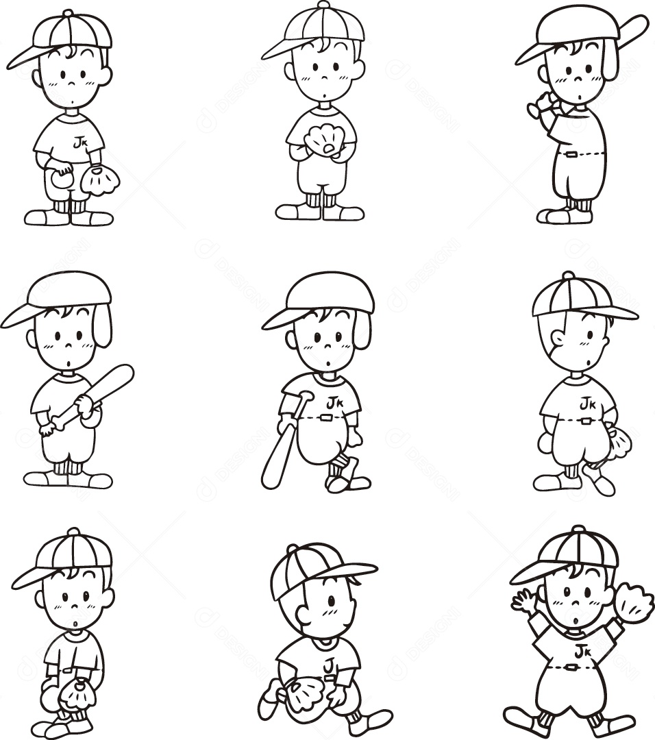 Conjunto de Personagem Atleta Vetor EPS