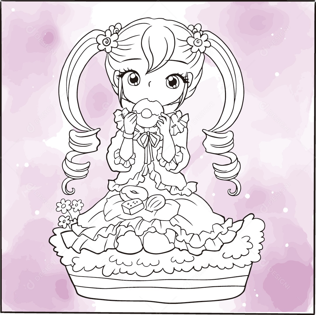 Desenho de uma Princesa Vetor EPS