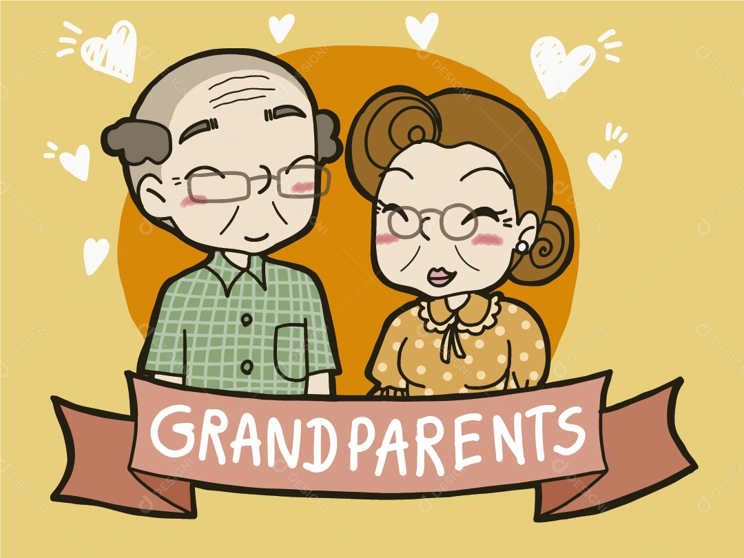 Casal de Idosos Ilustração Vetor EPS