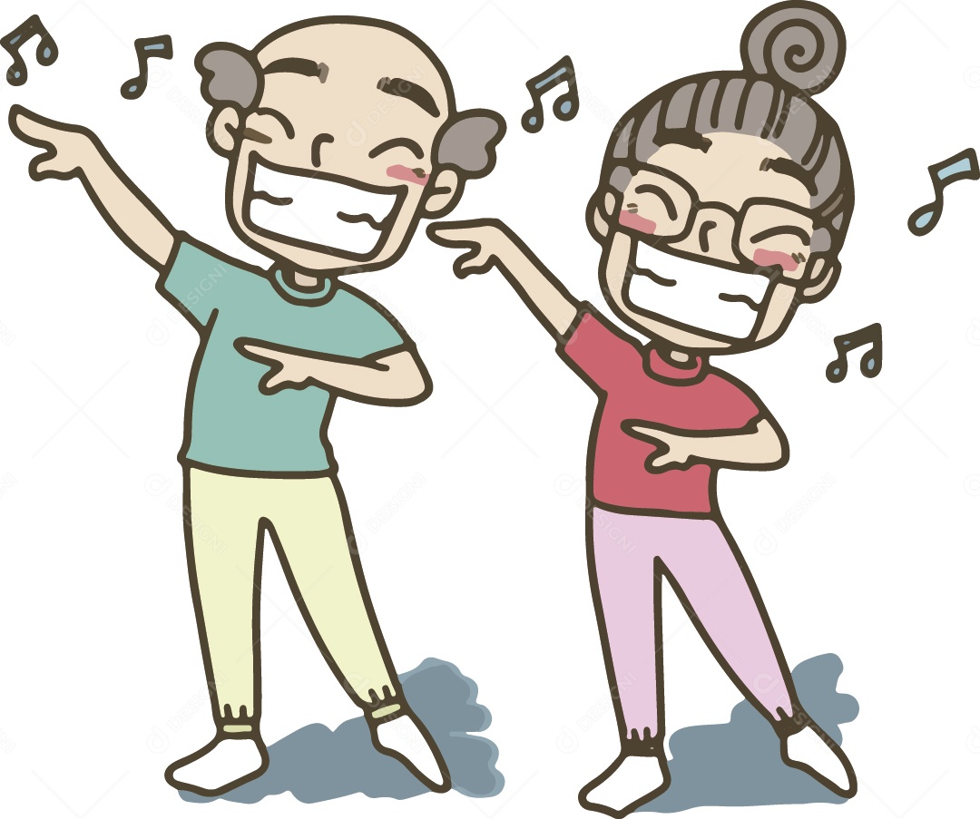 Casal de Idosos Ilustração Vetor EPS