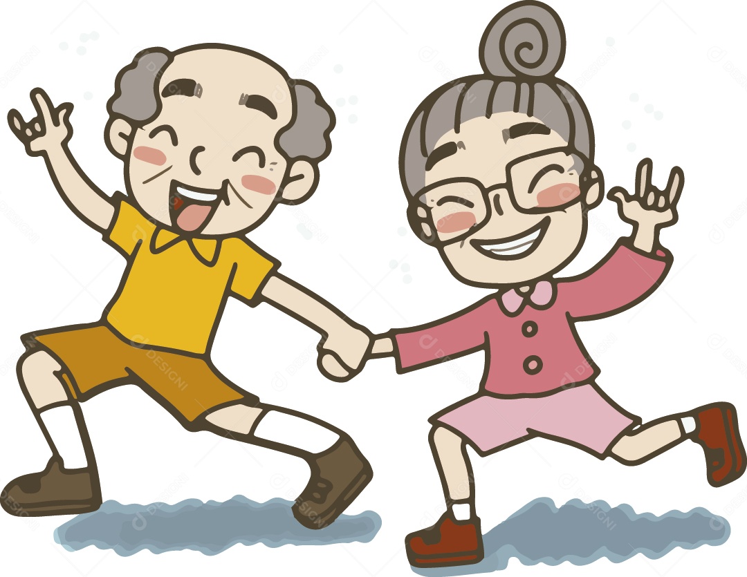 Casal de Idosos Ilustração Vetor EPS