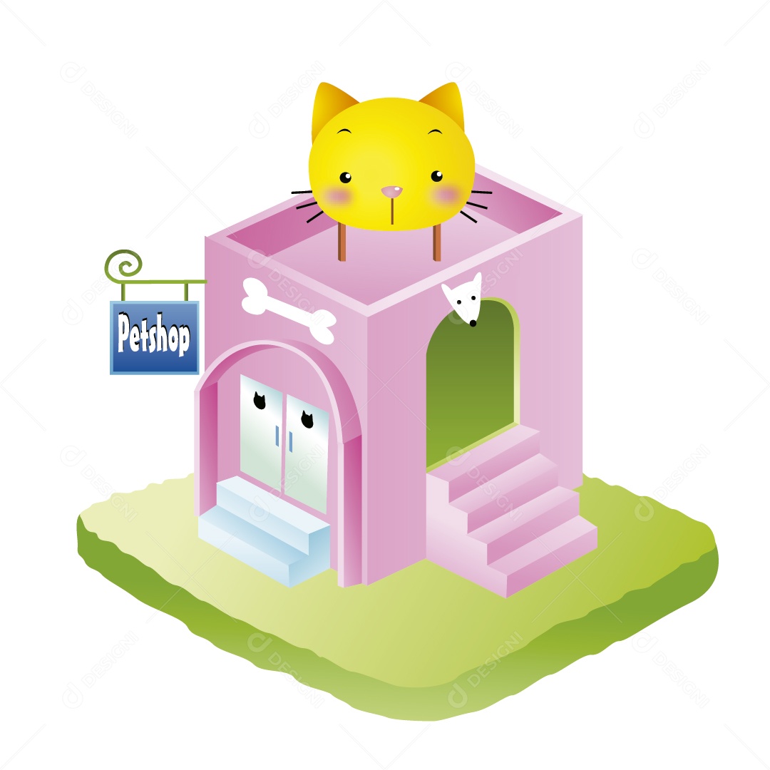 Casa de Gato Ilustração Vetor EPS