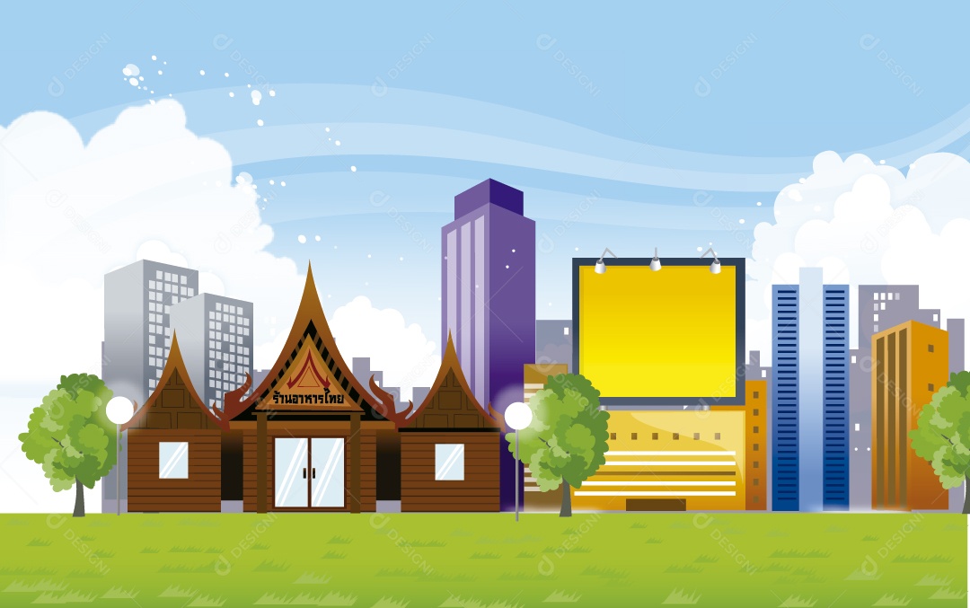 Paisagem Ilustração Vetor EPS